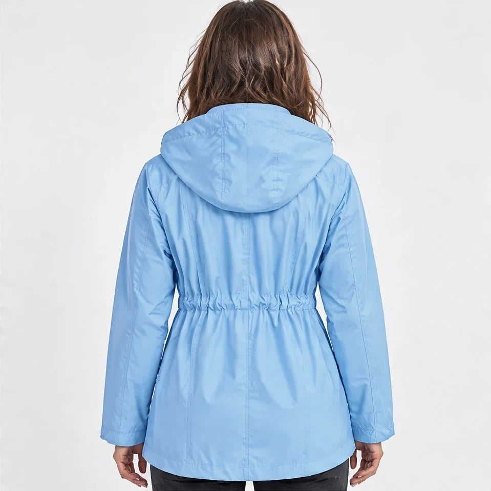 Wisp - Womens Windproof Breathable & Hooded Waterproof Coat - Sky Blue