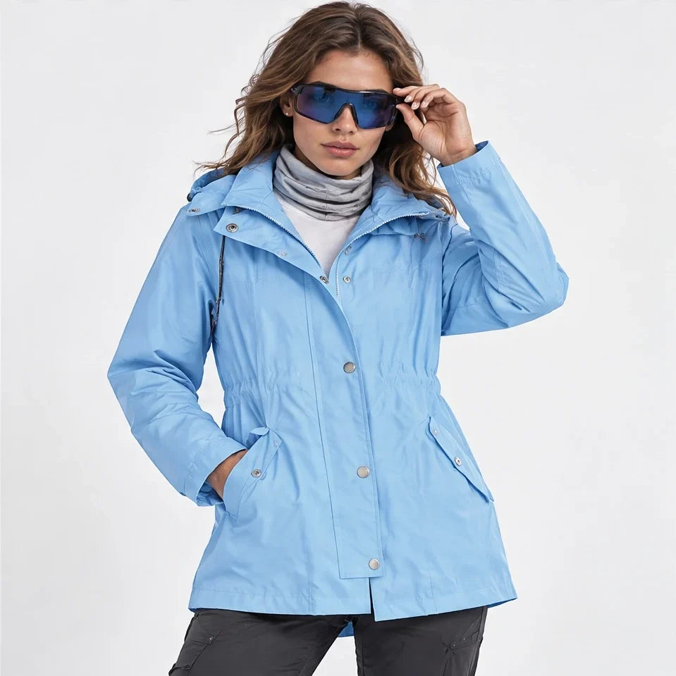 Wisp - Womens Windproof Breathable & Hooded Waterproof Coat - Sky Blue