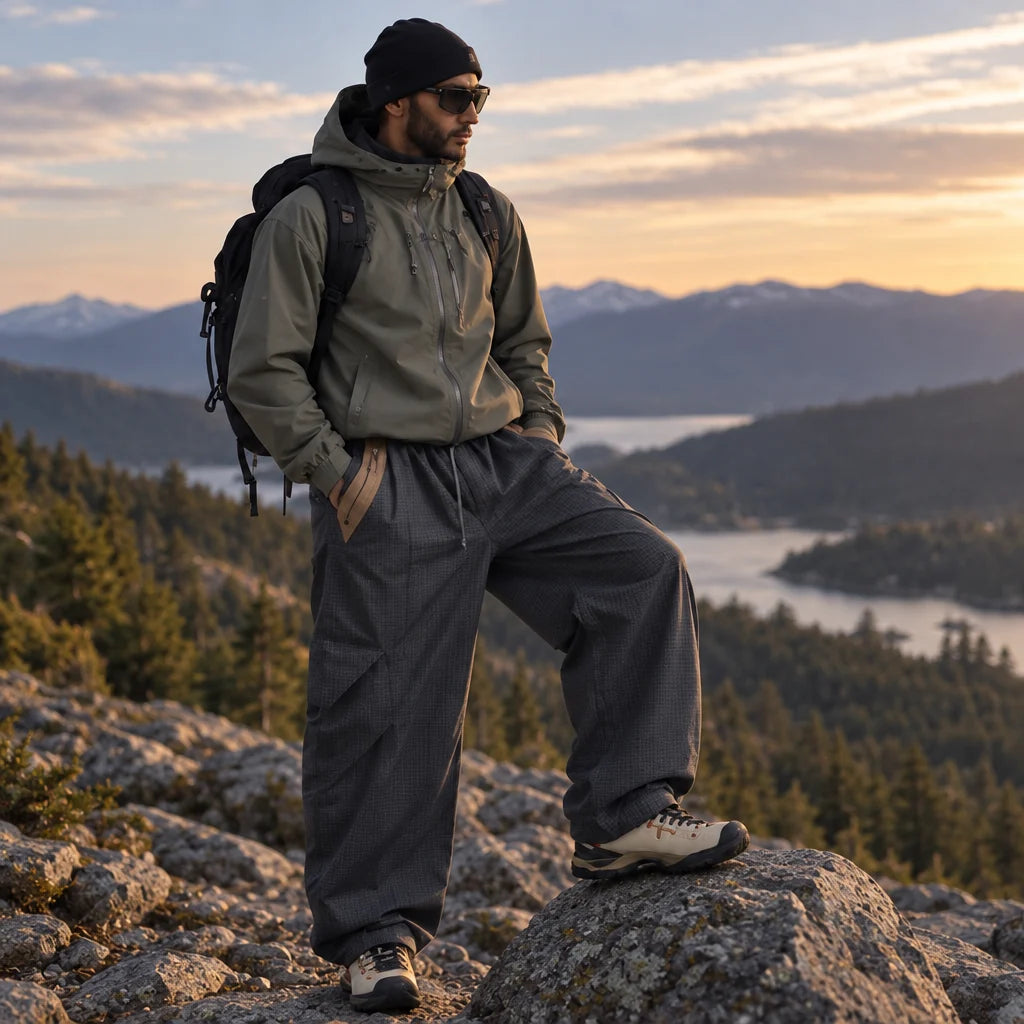 Slade - Unisex Water-Repellent & Quick-Dry Colour-Block Hiking Trousers - Dark Grey