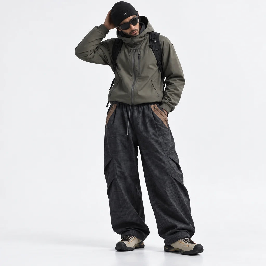 Slade - Unisex Water-Repellent & Quick-Dry Colour-Block Hiking Trousers - Dark Grey