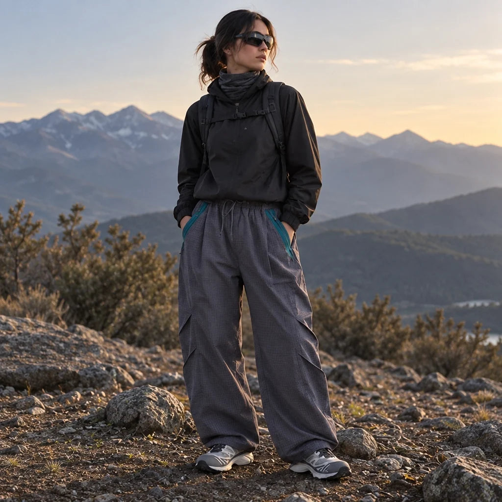 Slade - Unisex Water-Repellent & Quick-Dry Colour-Block Hiking Trousers - Ocean blue