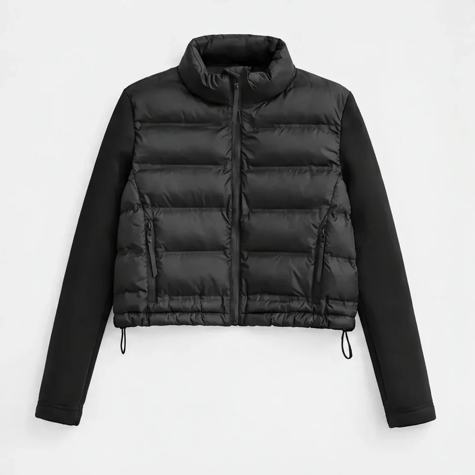 Neve - Womens Insulated Windproof Stand-Collar Puffer Jacket - Black