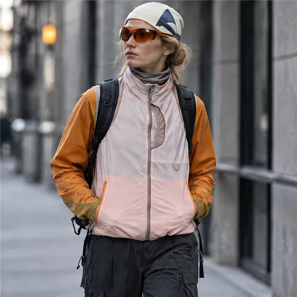 Sike - Unisex Lightweight Quick-Dry Hooded Running Vest - Beige