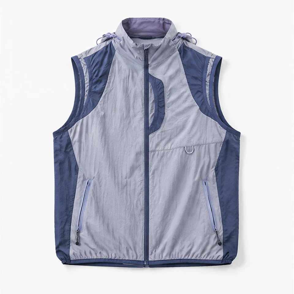 Sike - Unisex Lightweight Quick-Dry Hooded Running Vest - Light Blue