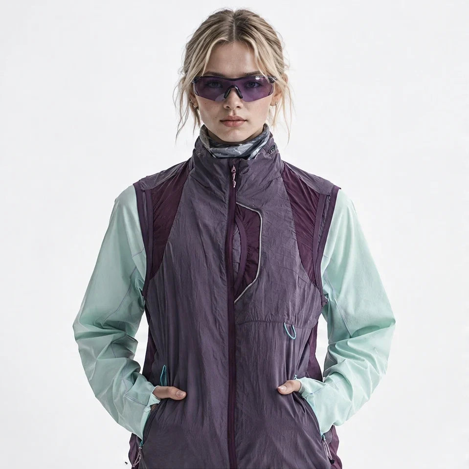 Sike - Unisex Lightweight Quick-Dry Hooded Running Vest - Purple Smoke