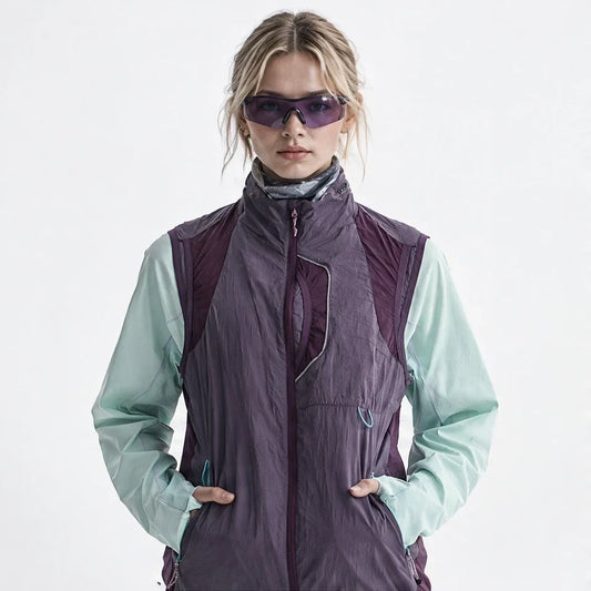 Sike - Unisex Lightweight Quick-Dry Hooded Running Vest - Purple Smoke