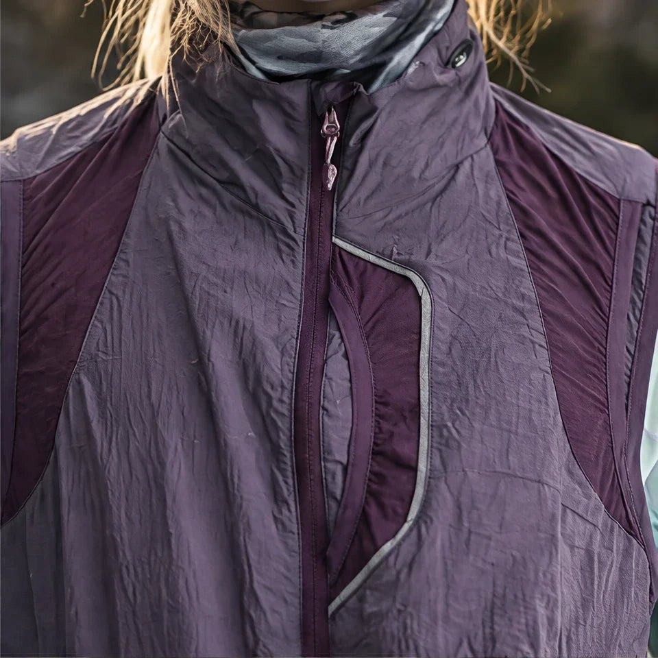 Sike - Unisex Lightweight Quick-Dry Hooded Running Vest - Purple Smoke