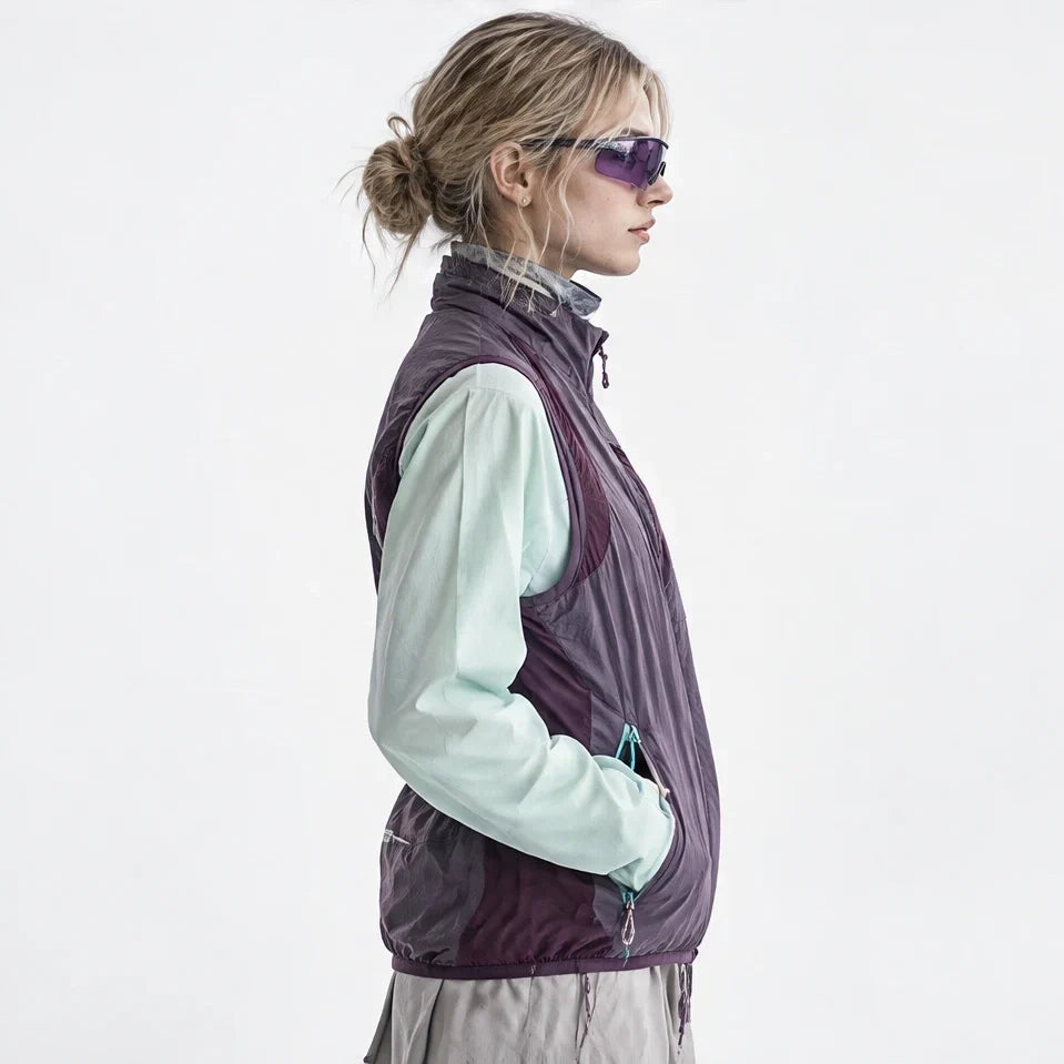 Sike - Unisex Lightweight Quick-Dry Hooded Running Vest - Purple Smoke