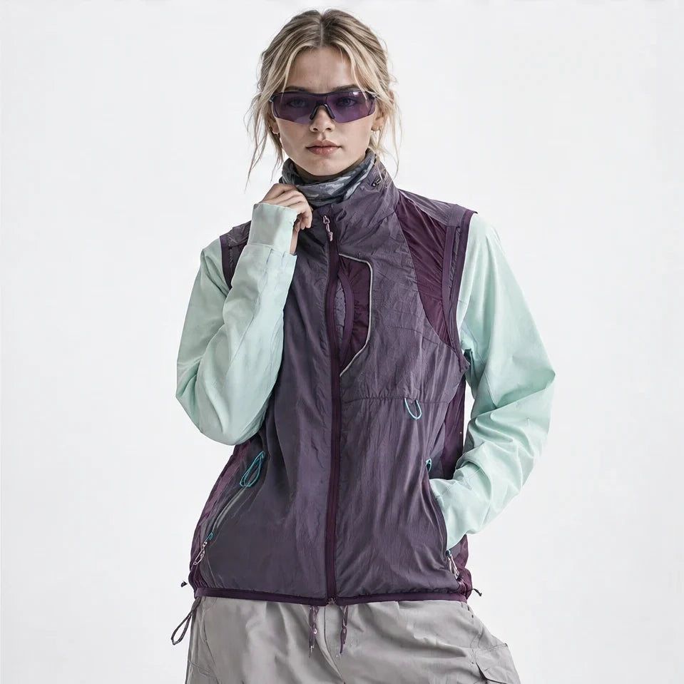 Sike - Unisex Lightweight Quick-Dry Hooded Running Vest - Purple Smoke