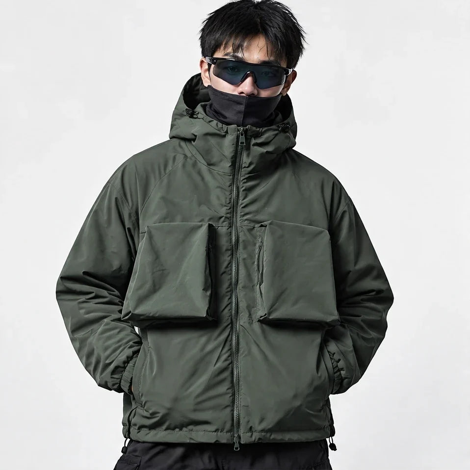 Graupel - Mens Insulated Windproof Hooded Puffer Jacket - Dark Green