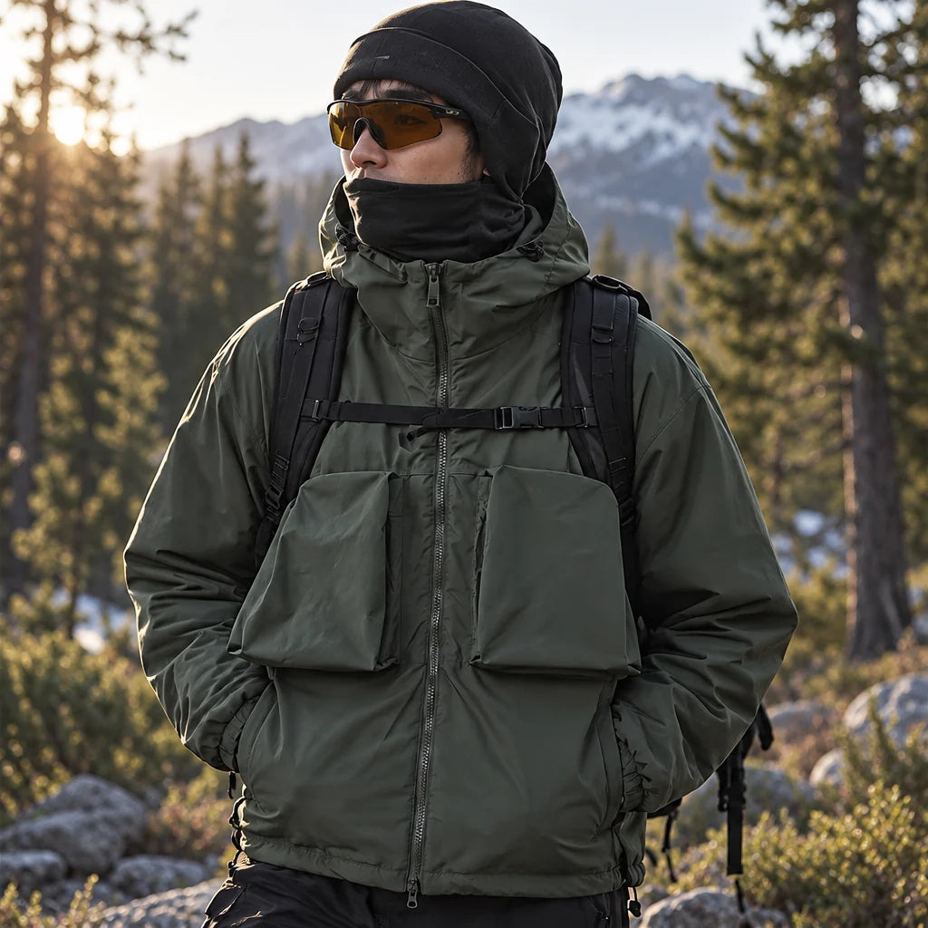 Graupel - Mens Insulated Windproof Hooded Puffer Jacket - Dark Green