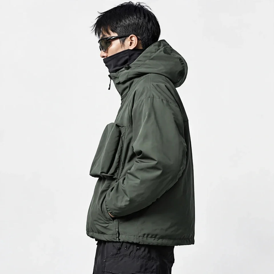 Graupel - Mens Insulated Windproof Hooded Puffer Jacket - Dark Green