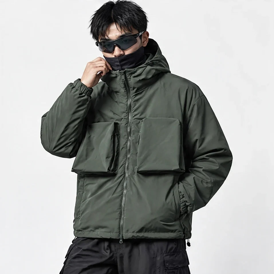 Graupel - Mens Insulated Windproof Hooded Puffer Jacket - Dark Green