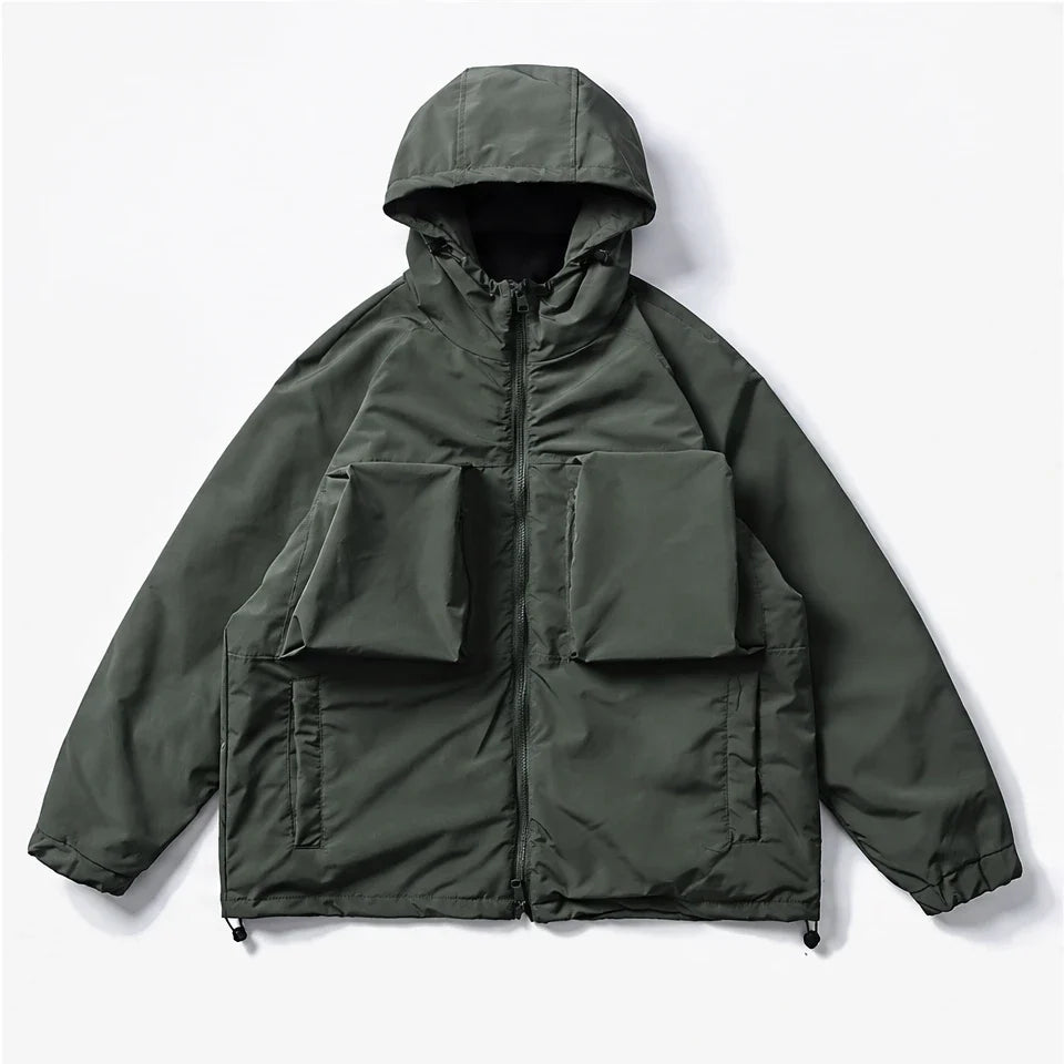 Graupel - Mens Insulated Windproof Hooded Puffer Jacket - Dark Green