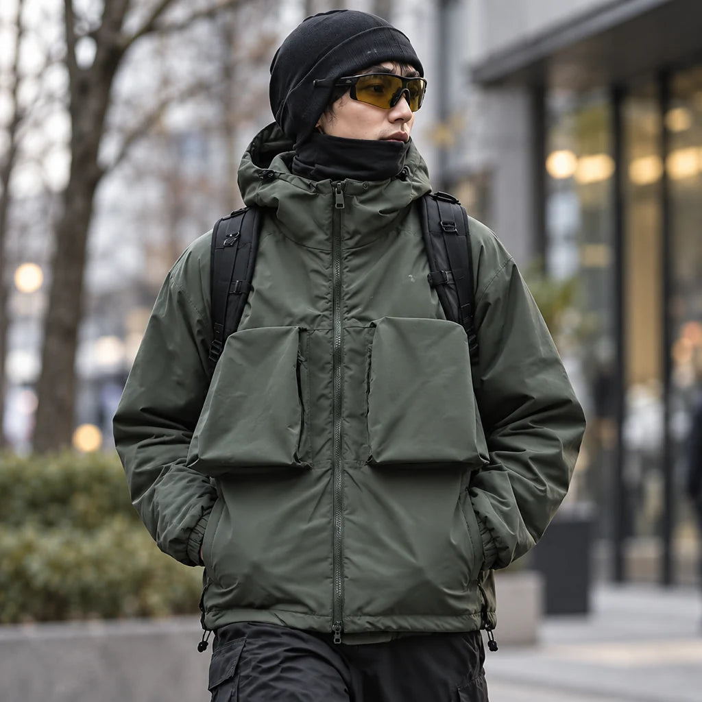 Graupel - Mens Insulated Windproof Hooded Puffer Jacket - Dark Green
