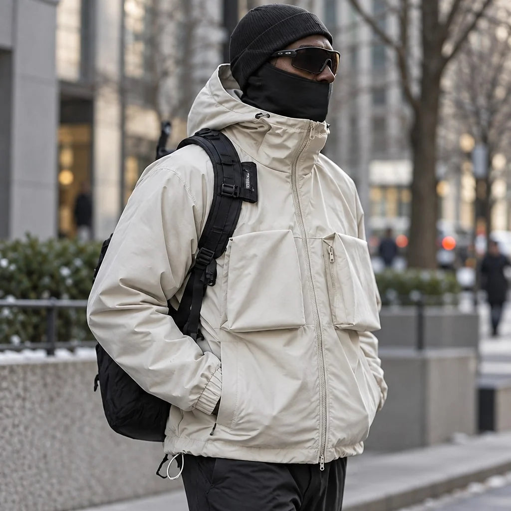 Graupel - Mens Insulated Windproof Hooded Puffer Jacket - Off-white