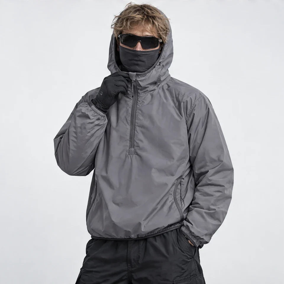 Frazil - Unisex Insulated Windproof Pullover Puffer Jacket - Dark Grey