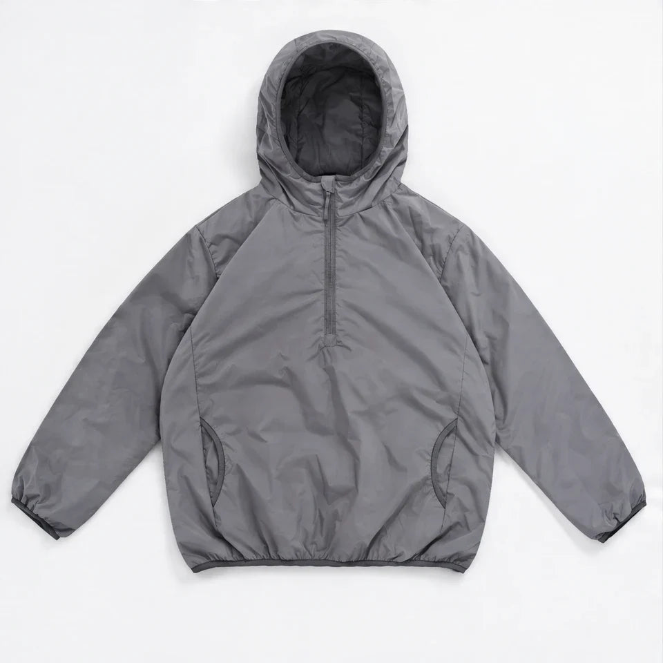 Frazil - Unisex Insulated Windproof Pullover Puffer Jacket - Dark Grey
