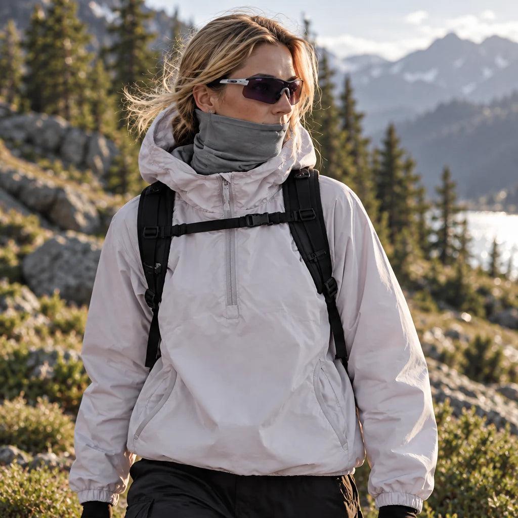 Frazil - Unisex Insulated Windproof Pullover Puffer Jacket - White