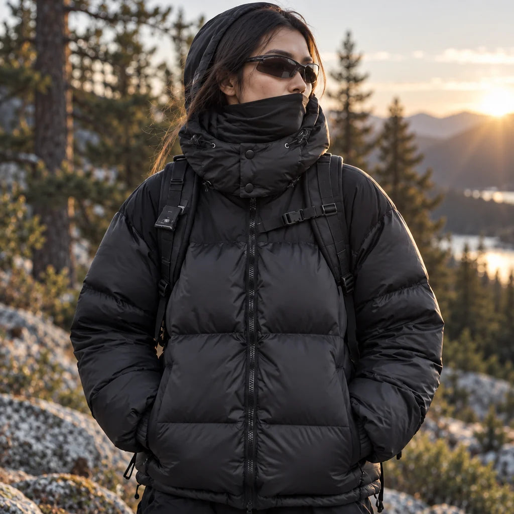Mizzle - Unisex Insulated Windproof Reversible Puffer Jacket - Black