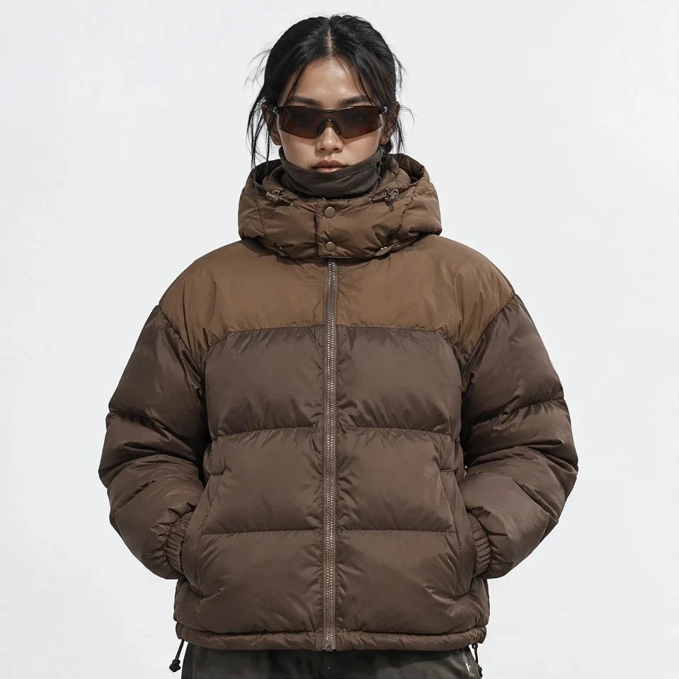 Mizzle - Unisex Insulated Windproof Reversible Puffer Jacket - Brown
