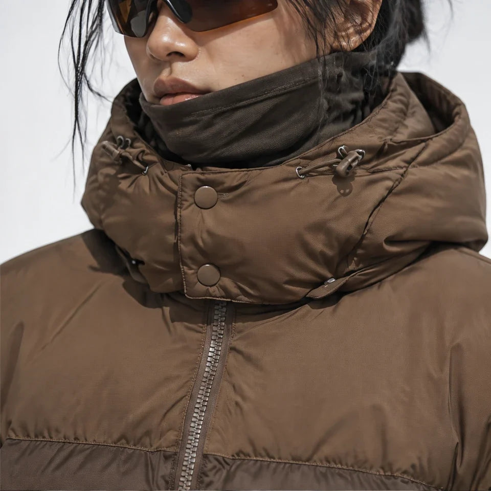 Mizzle - Unisex Insulated Windproof Reversible Puffer Jacket - Brown