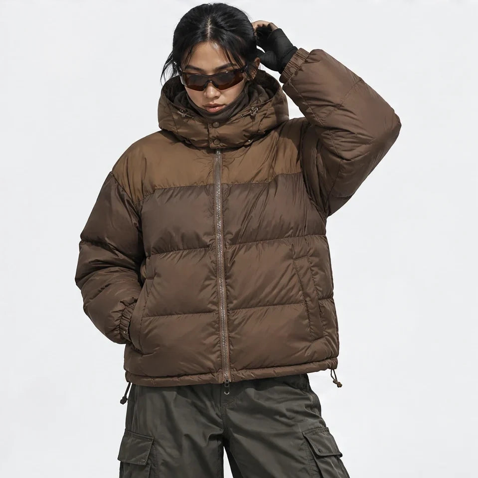 Mizzle - Unisex Insulated Windproof Reversible Puffer Jacket - Brown