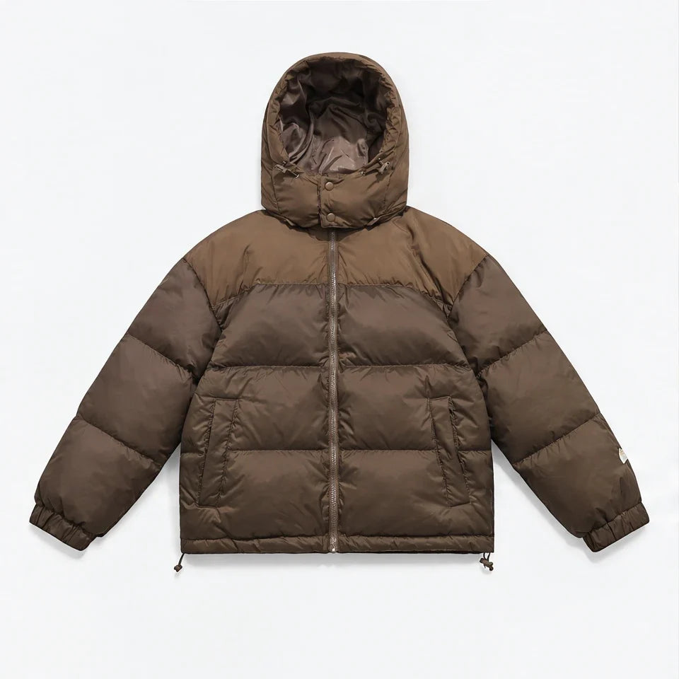 Mizzle - Unisex Insulated Windproof Reversible Puffer Jacket - Brown