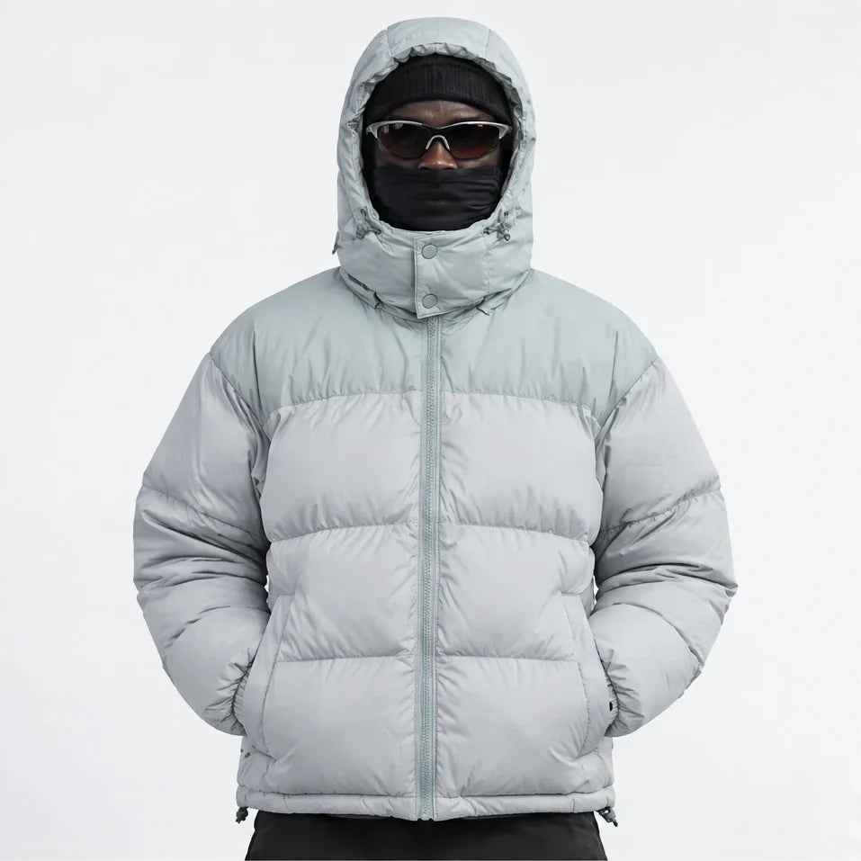 Mizzle - Unisex Insulated Windproof Reversible Puffer Jacket - Light green