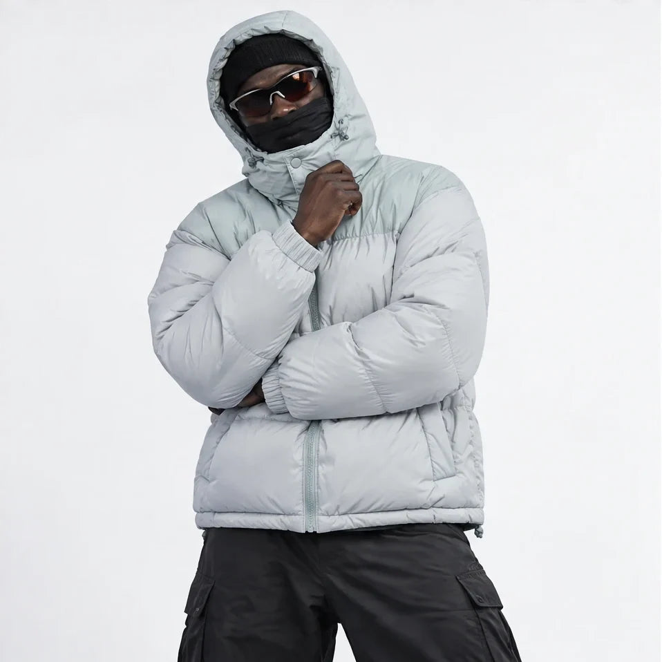 Mizzle - Unisex Insulated Windproof Reversible Puffer Jacket - Light green