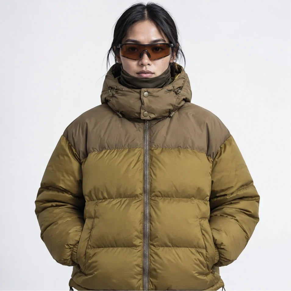 Mizzle - Unisex Insulated Windproof Reversible Puffer Jacket - Military Green