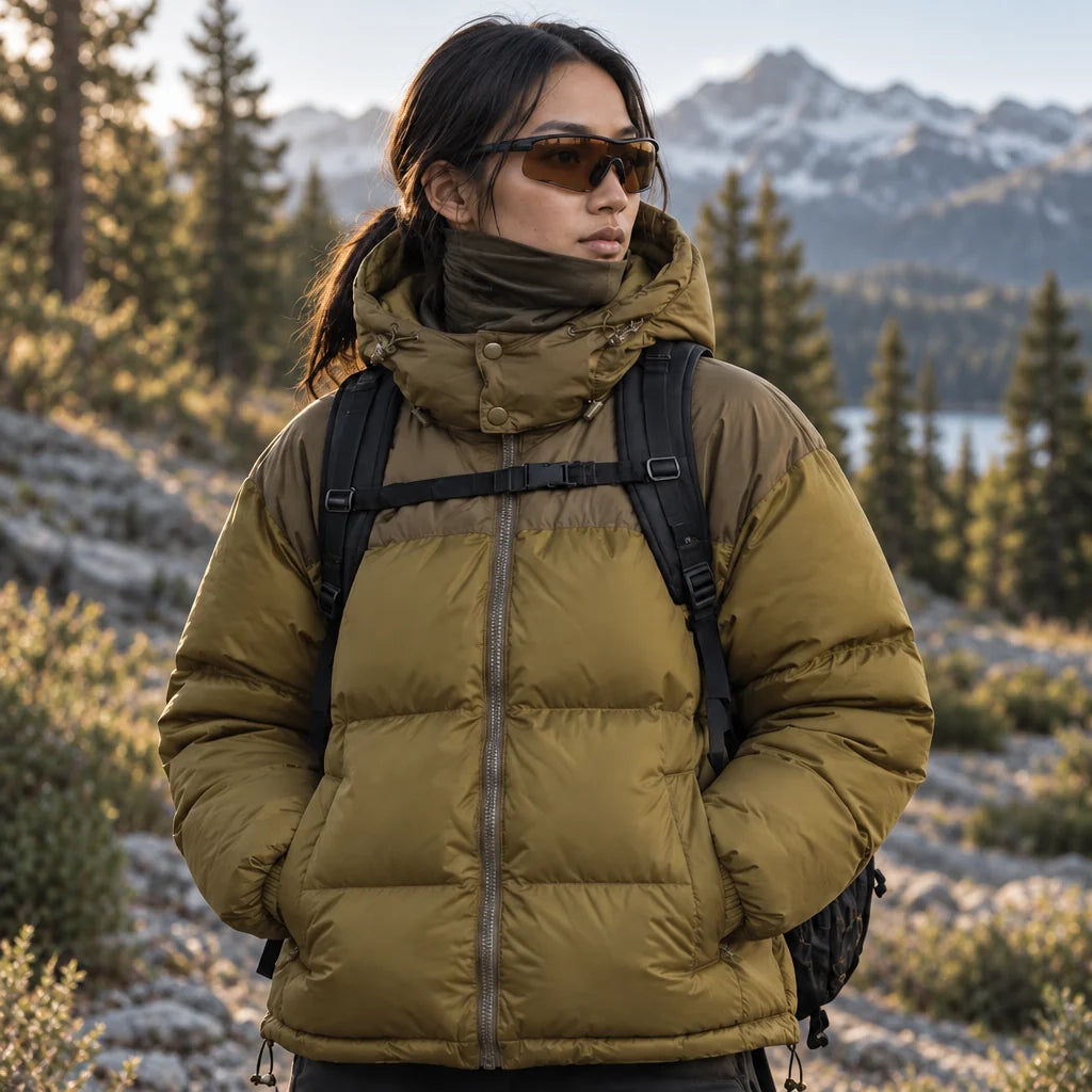 Mizzle - Unisex Insulated Windproof Reversible Puffer Jacket - Military Green