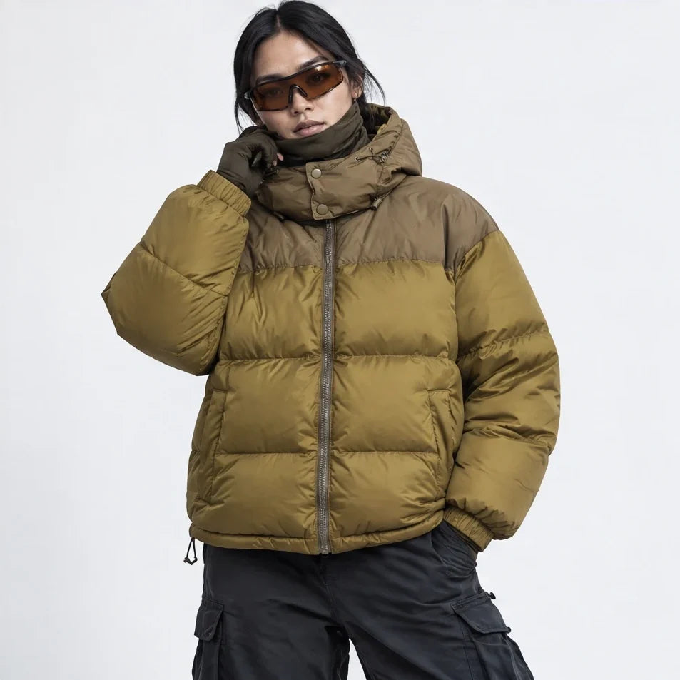 Mizzle - Unisex Insulated Windproof Reversible Puffer Jacket - Military Green