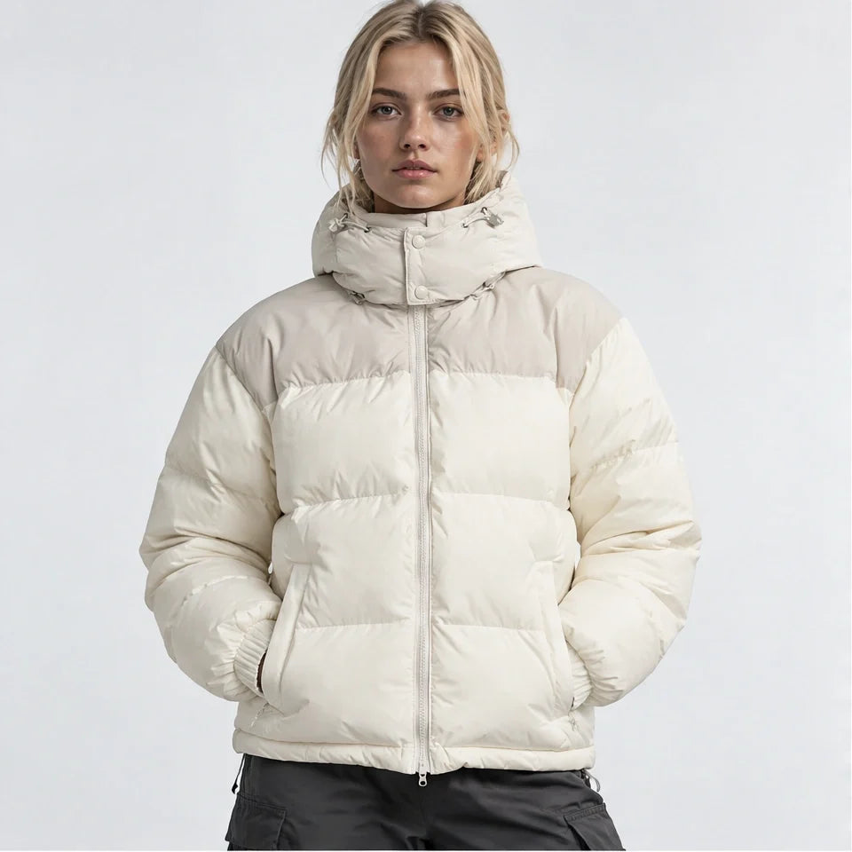 Mizzle - Unisex Insulated Windproof Reversible Puffer Jacket - White