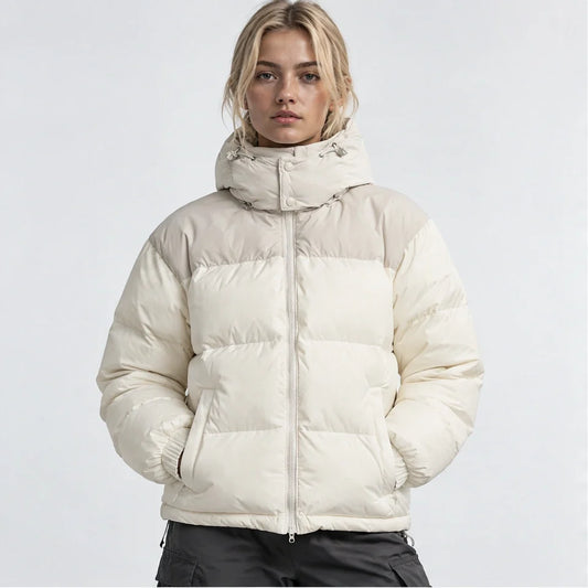 Mizzle - Unisex Insulated Windproof Reversible Puffer Jacket - White