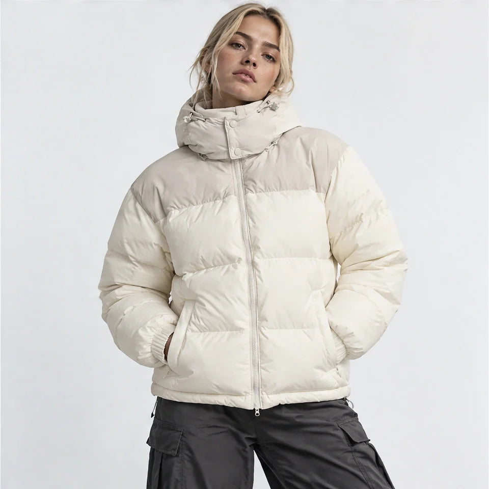 Mizzle - Unisex Insulated Windproof Reversible Puffer Jacket - White