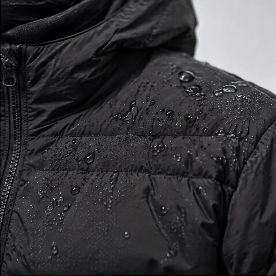 Hail - Unisex Insulated Windproof Hooded Puffer Jacket - Black