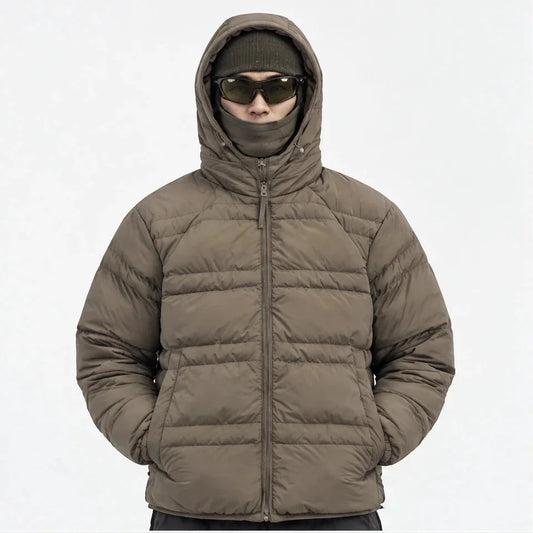 Hail - Unisex Insulated Windproof Hooded Puffer Jacket - Brown