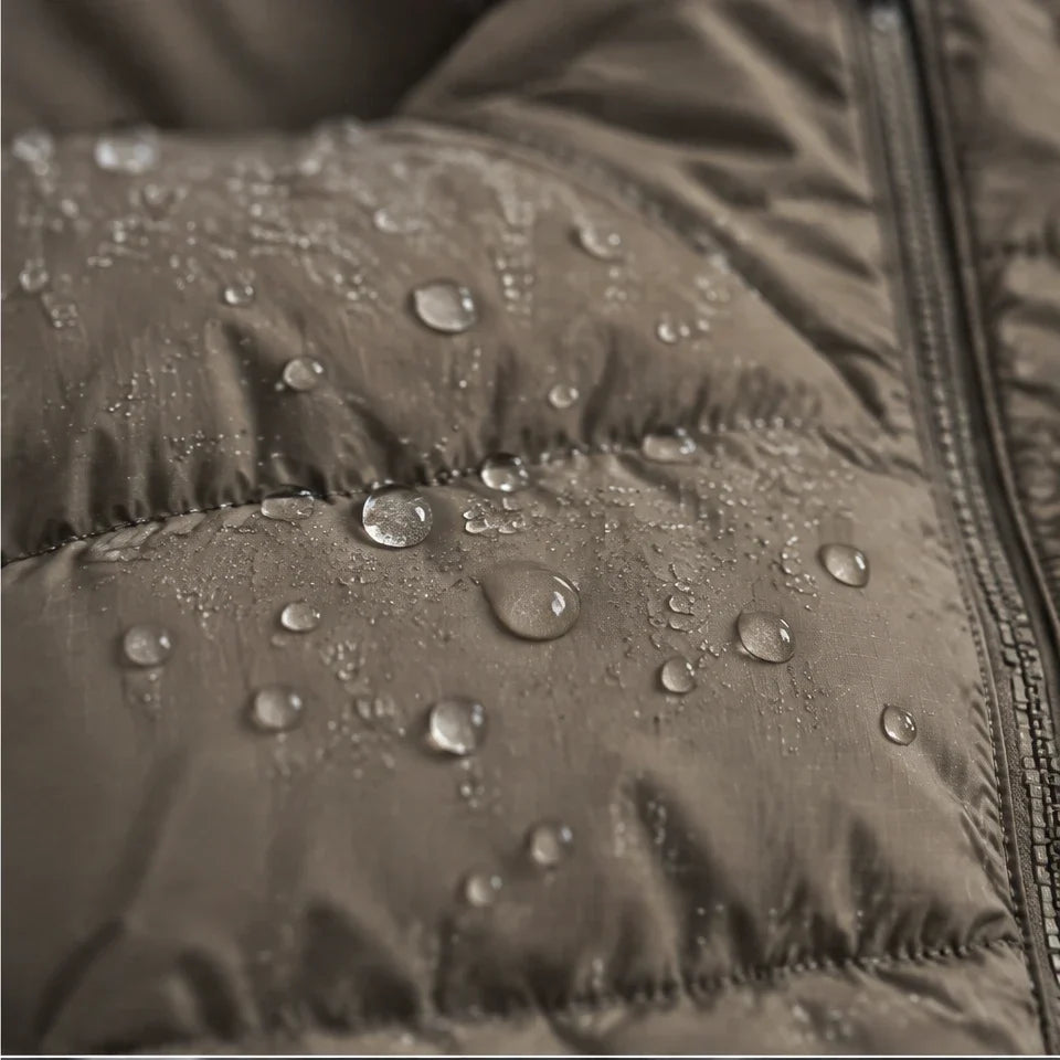Hail - Unisex Insulated Windproof Hooded Puffer Jacket - Brown