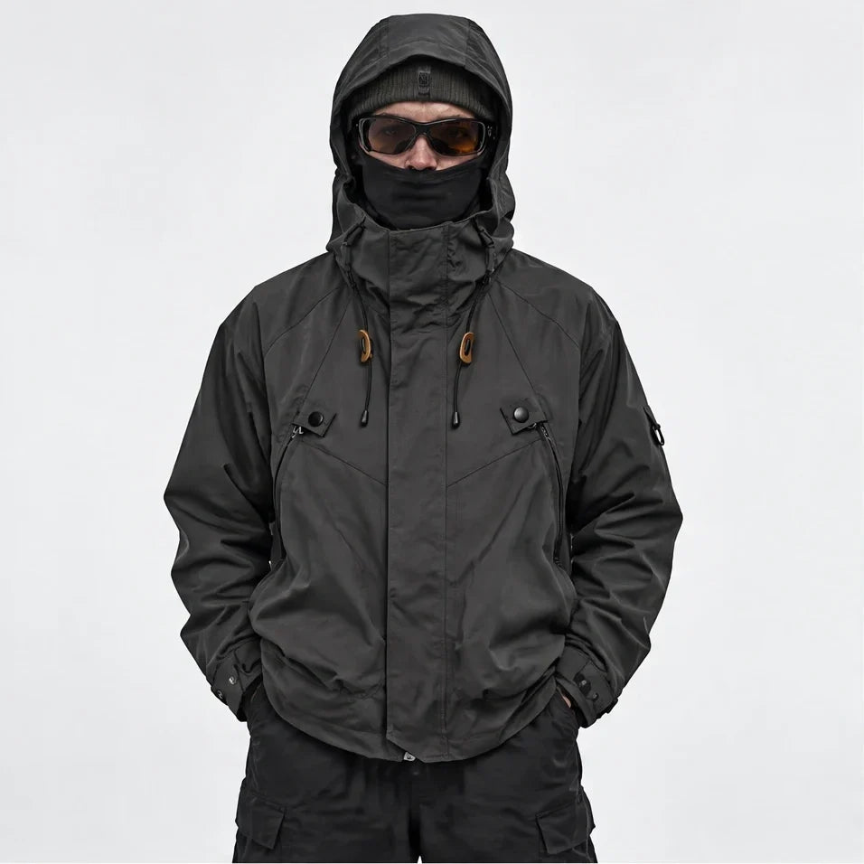 Clag - Mens Water-Repellent & Breathable Hooded Windbreaker - Dark Grey