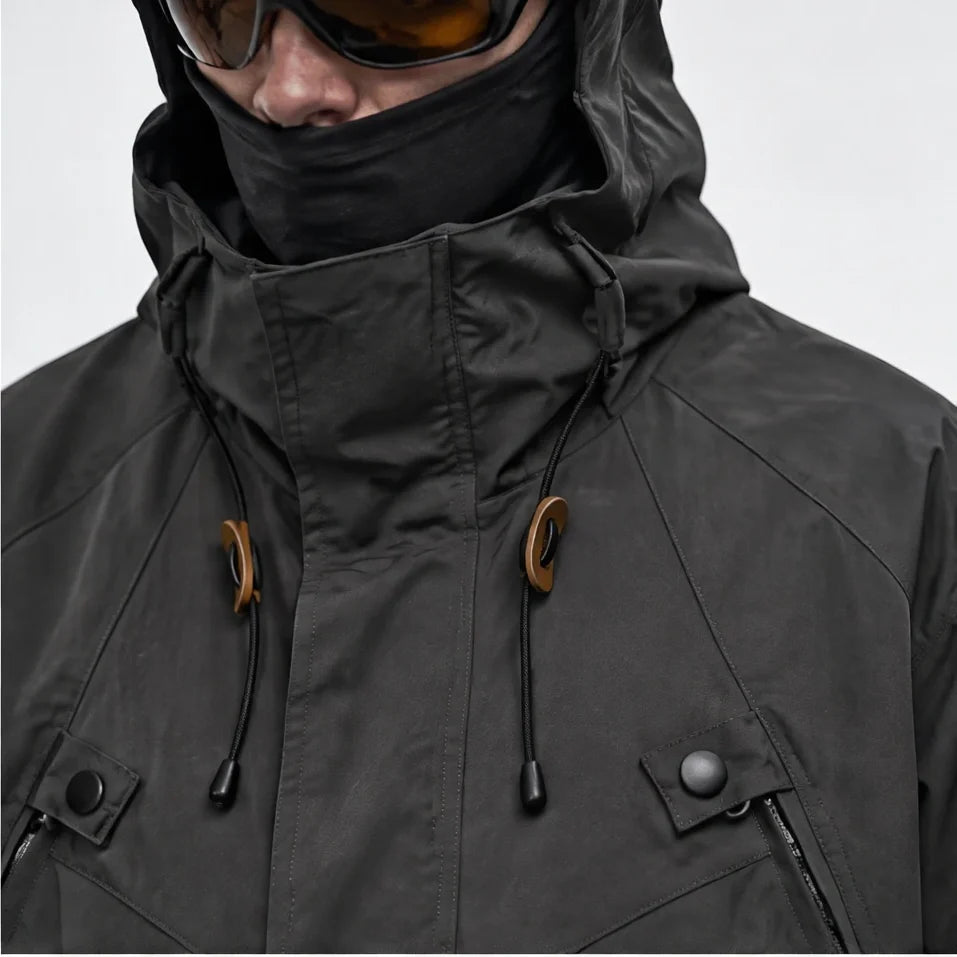 Clag - Mens Water-Repellent & Breathable Hooded Windbreaker - Dark Grey
