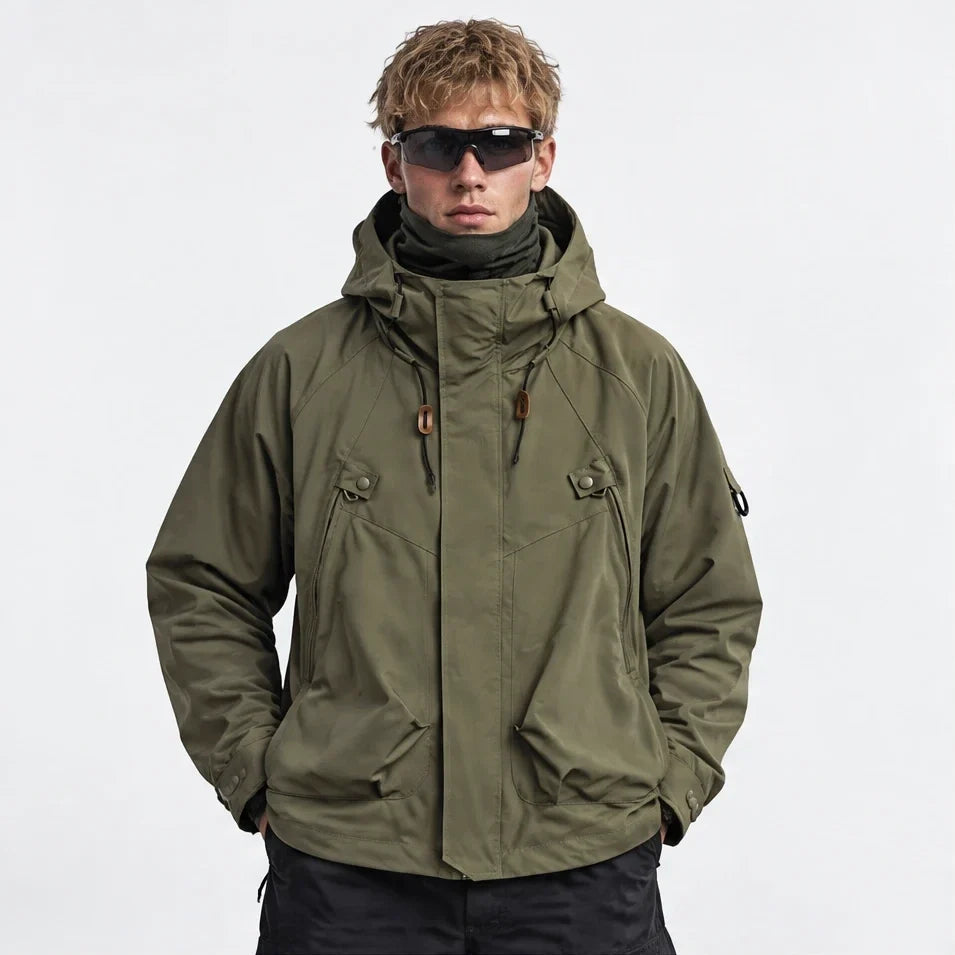 Clag - Mens Water-Repellent & Breathable Hooded Windbreaker - Green