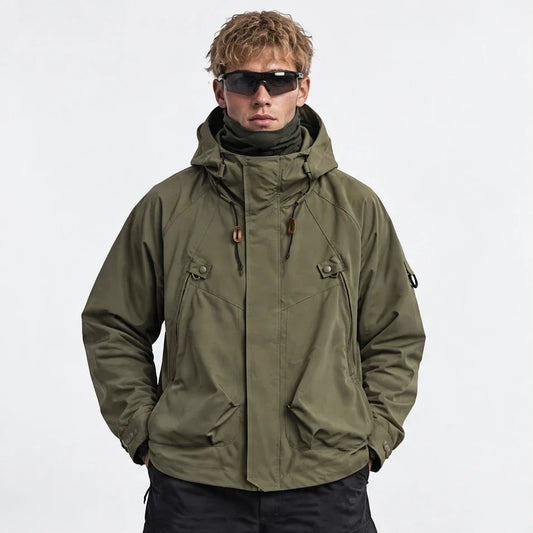 Clag - Mens Water-Repellent & Breathable Hooded Windbreaker - Green