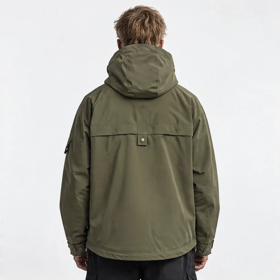 Clag - Mens Water-Repellent & Breathable Hooded Windbreaker - Green