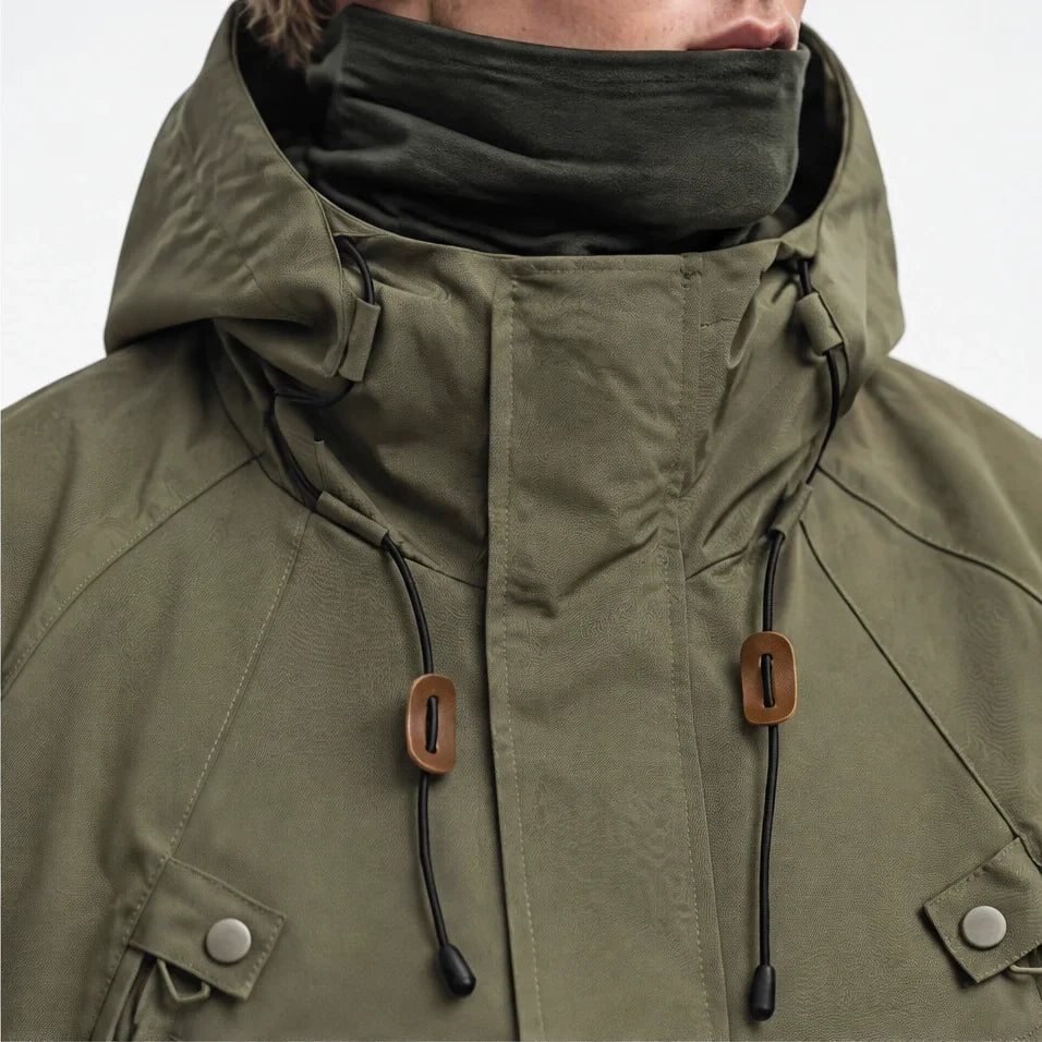 Clag - Mens Water-Repellent & Breathable Hooded Windbreaker - Green