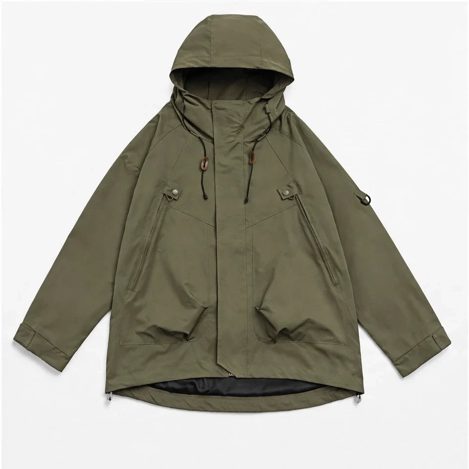 Clag - Mens Water-Repellent & Breathable Hooded Windbreaker - Green