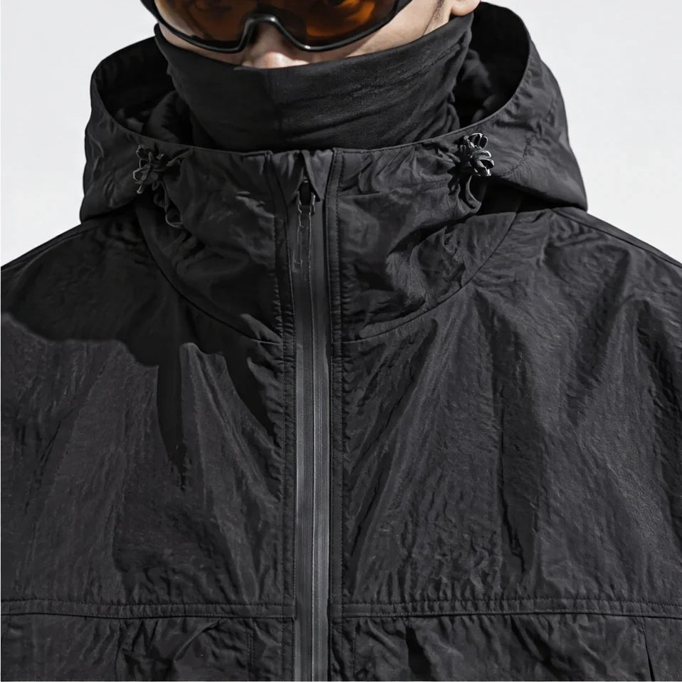 Haze - Mens Water-Repellent & Windproof Hooded Lightweight Jacket - Black