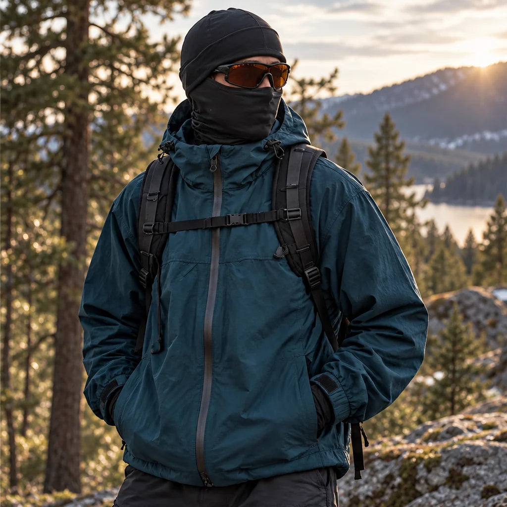 Haze - Mens Water-Repellent & Windproof Hooded Lightweight Jacket - Turquoise Blue
