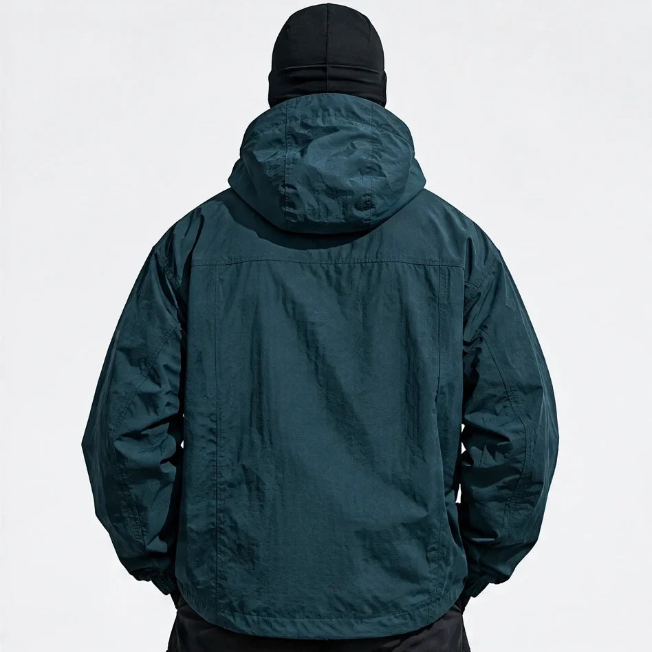Haze - Mens Water-Repellent & Windproof Hooded Lightweight Jacket - Turquoise Blue
