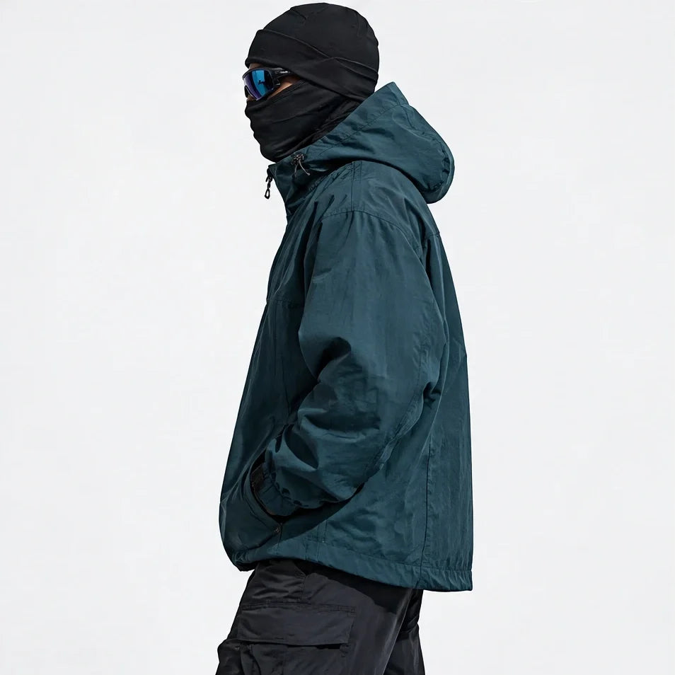 Haze - Mens Water-Repellent & Windproof Hooded Lightweight Jacket - Turquoise Blue